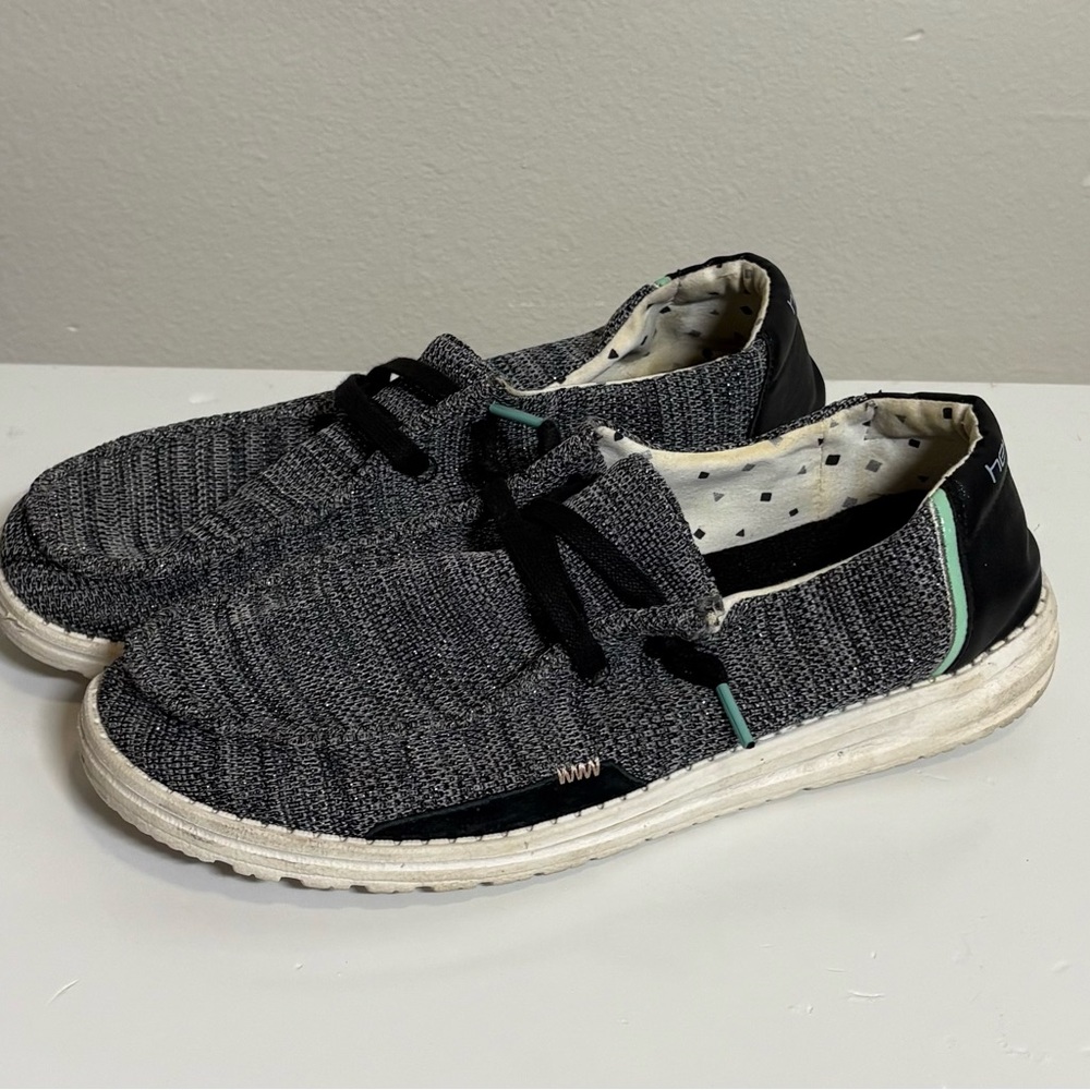 Hey Dude Wendy Sox Women’s Gray slip on shoes size 11